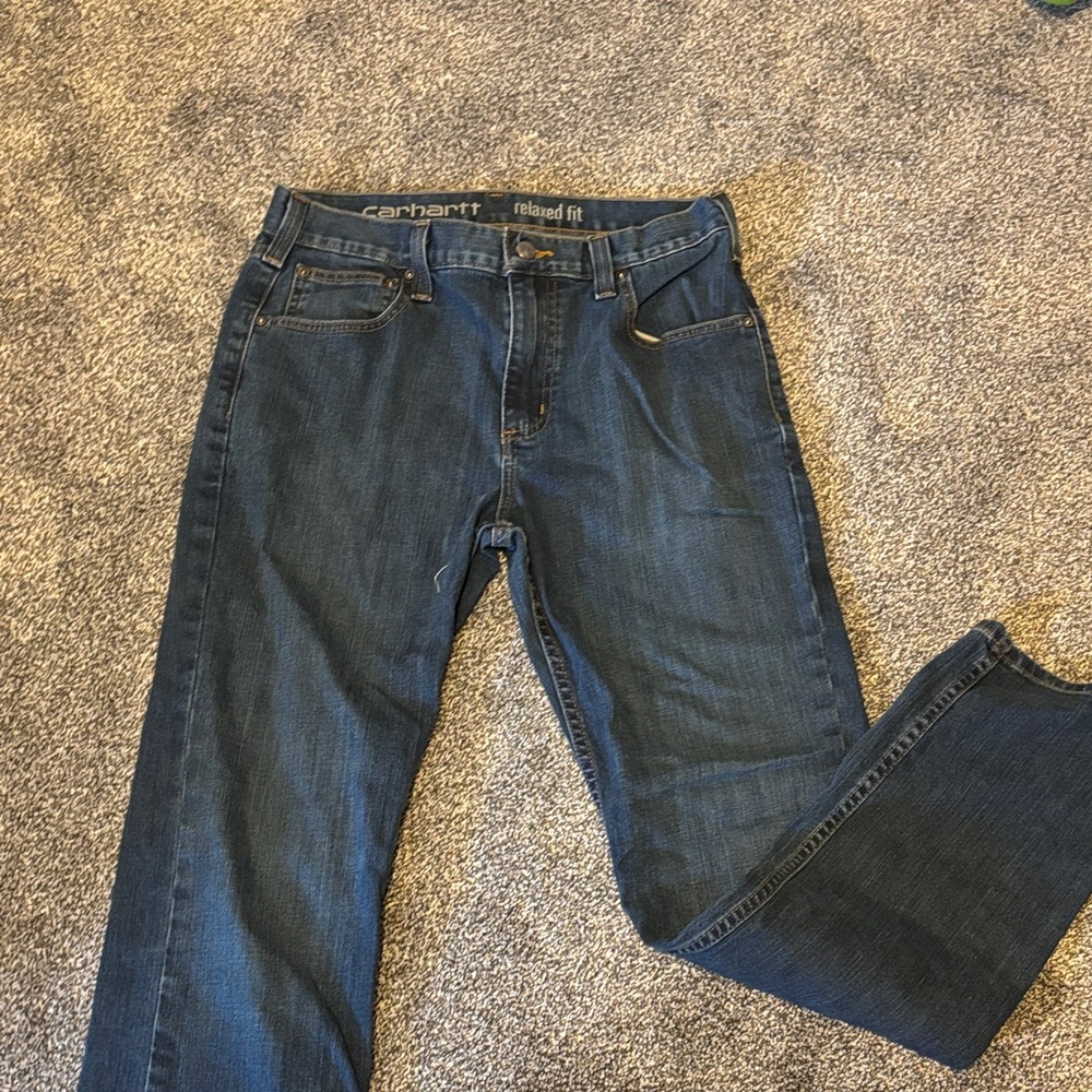 Carhartt Men's Relaxed Fit Navy Blue Jeans